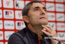 Pelatih Athletic Bilbao, Ernesto Valverde, merendah dan menyatakan timnya bukanlah favorit saat bertemu Manchester United di semifinal Liga Europa, meskipun MU sedang dalam performa yang buruk. (c) Jesús Areso / RTVE.es