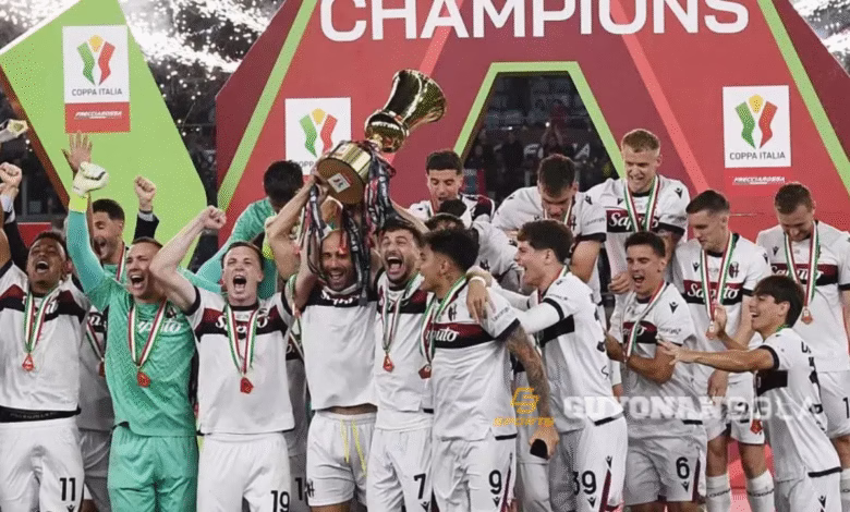 Bologna memenangkan Coppa Italia ketiga mereka, dengan dua yang pertama terjadi pada tahun 1970 dan 1974. (c) Getty Images